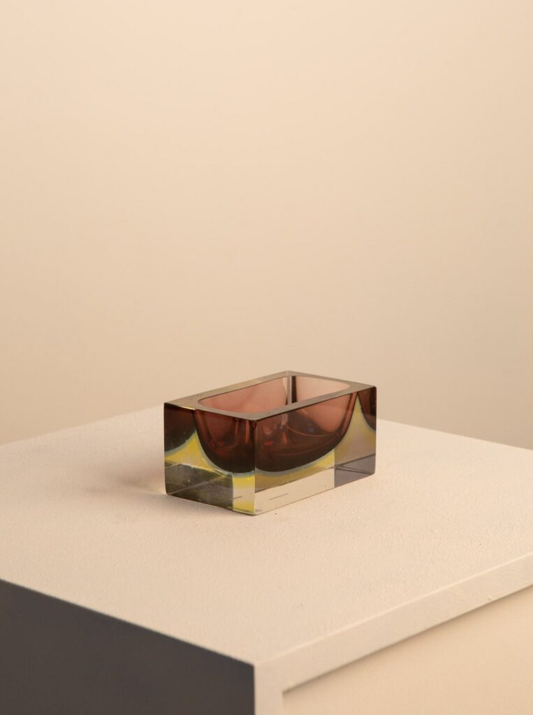Mauve Glass Catchall Tray