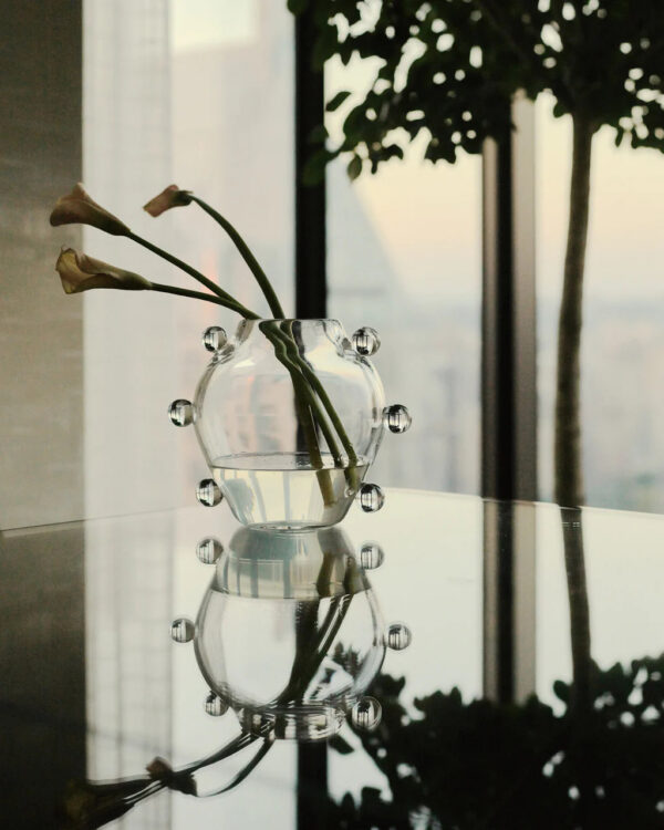 Clear Handblown Glass Vase