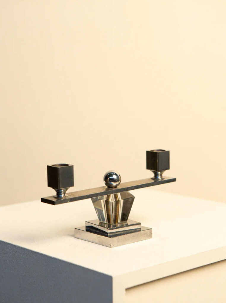 Metal and Plexiglass Candle Holder