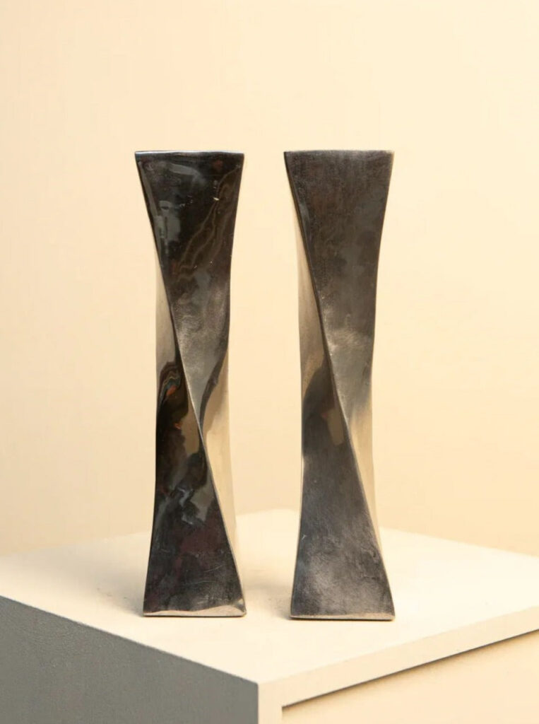 Pair of Twisted Candle Holder Vases