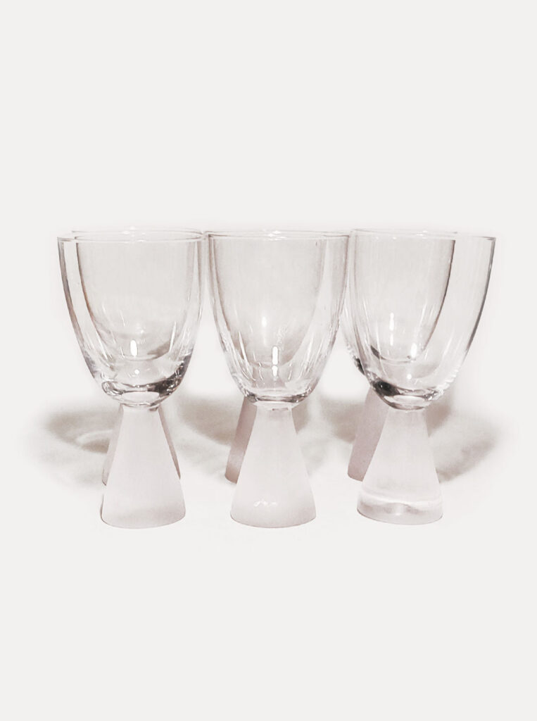 Set of 6 Conic Wine Glasses