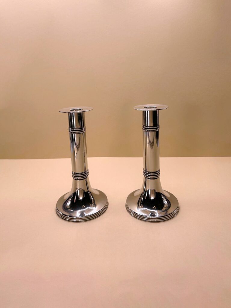 Pair of Silver-Plated Candlesticks