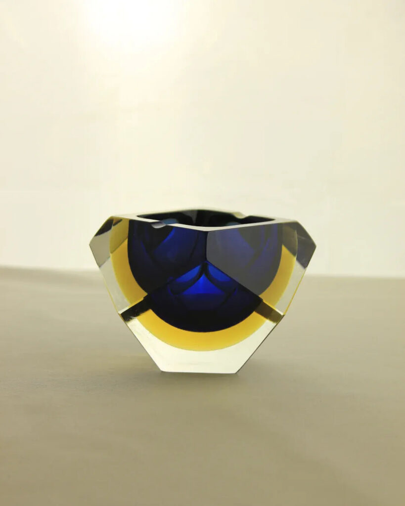 Small Sommerso Style Glass Ashtray