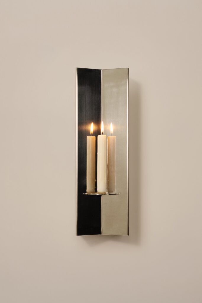 Polished Steel Arrow Candle Holder