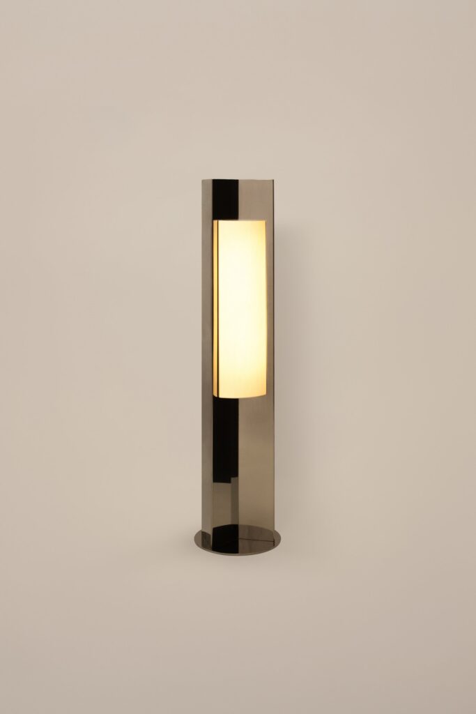 Polished Steel Arrow Floor Lamp